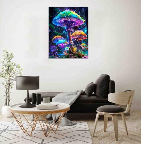 DYAIYYMQ Mushroom Stamped Cross Stitch Kit for Adults 15.7x11.8 inches