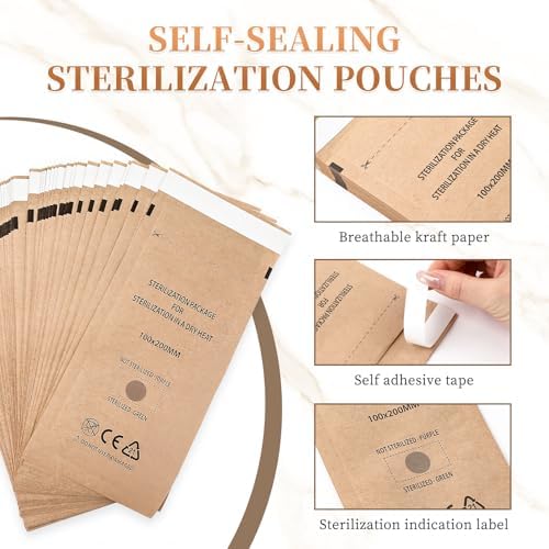150Pcs Disposable Self-sealing Sterilizer Pouches for Nail Tool