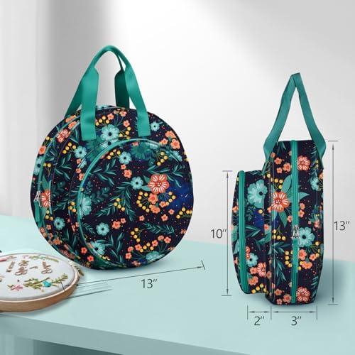 FINPAC Embroidery Project Bag, Embroidery Kits Storage Carrying Tote Bag