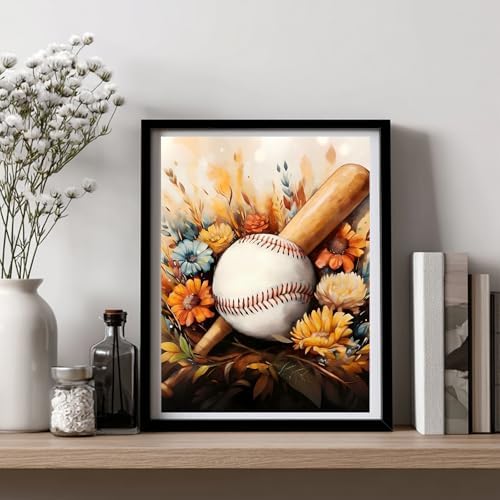 AUKELHJ Diamond Art Kits for Adults, Baseball Diamond Painting, 12x16 Inch