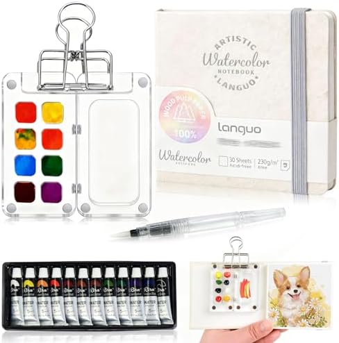 Mini Watercolor Paint Set Portable for Painters Artists Student