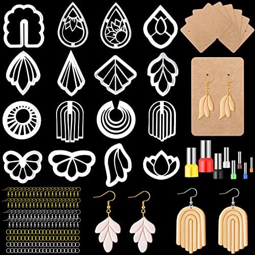 Kajaia 114 Pcs Polymer Clay Earring Cutters Bohemian Flowers Leaf Polymer Clay Earring Cutters Set Jewelry Making Supplies for Women Craft DIY