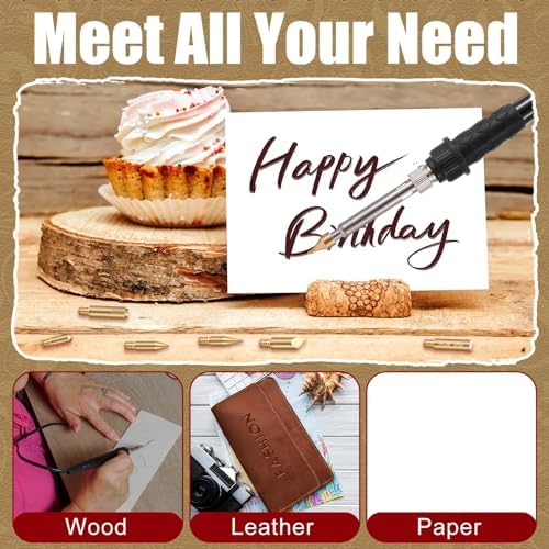 Lothee 43 Pcs Wood Burning Tips Kit, Wood Burning Letters Numbers Alphabet Stamps Stencils Templates for Stippling Embossing Branding Crafts Personalization Tools Gift for Dad(Different Shape)