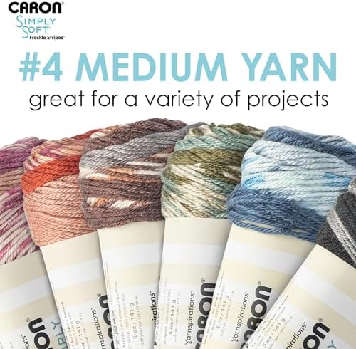 Caron Simply Soft Freckle Acrylic Yarn for Crocheting Soft, Stone, 3-Pack