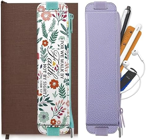 FINPAC 2-Pack Elastic Pen Holder for Notebook Leather Pen Holder
