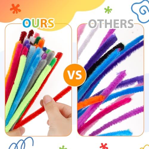 Caydo White Pipe Cleaners, 200 Pieces, 12 Inch x 6 mm