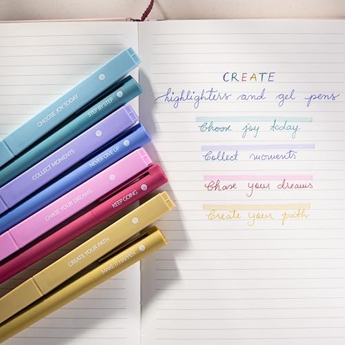 DIVERSEBEE Aesthetic Highlighters and Gel Pens, No Bleed (Create)