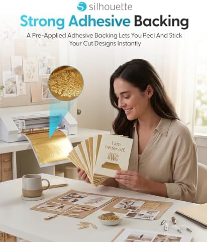 Silhouette Printable Adhesive Foil 8.5"X11" 8/Pkg - Gold