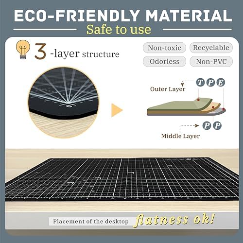 iMAT Flip Cutting Mat Note A2, Foldable, Double-Sided, Ash Grey