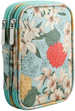 Crochet Hook Case, Zipper Storage Organizer Bag with Web Pockets for Crochet Needles/Knitting Accessories/Crochet Hook Kit Tools, Lightweight, Easy to Hold