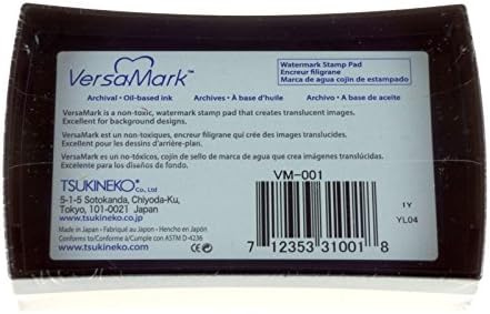 Tsukineko VM000001 Full-Size VersaMark Pigment Inkpad, 3-Inch X 2-Inch, Clear