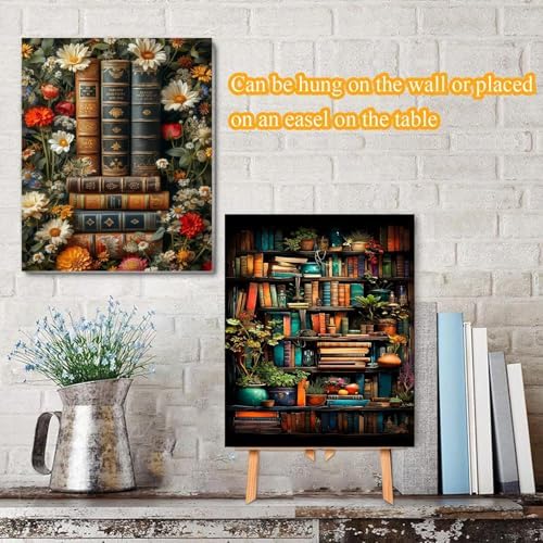 VIGEGU 4 Pack Book Paint by Numbers Kit for Adults with Frame