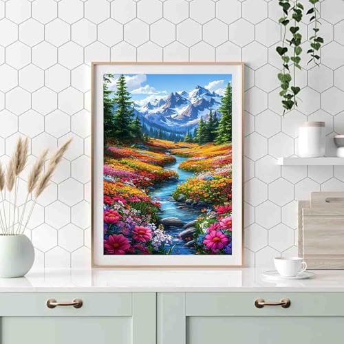 AIBOERL Paint by Numbers Kit for Adults Beginner,Snowy Mountain, 12X16In