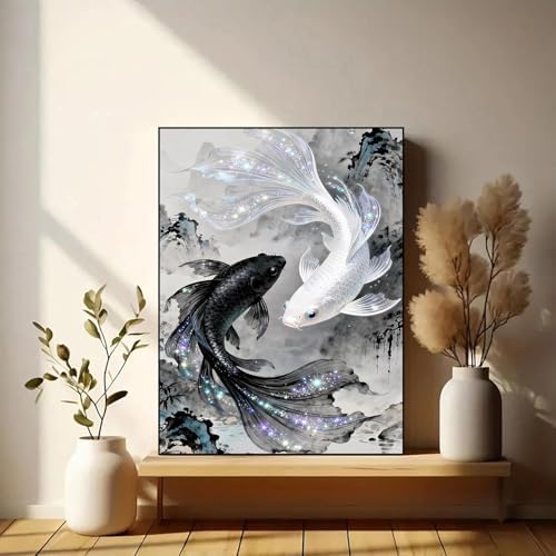Xylogist Koi Fish Diamond Art Kits for Adults, 5D Diamond Painting Fish
