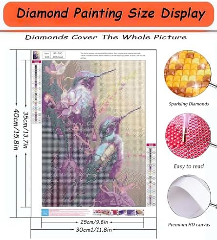 APTDYIGL 5D Hummingbird Diamond Painting Kits for Adults Beginner 12X16inch