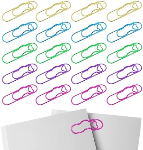 HINGTAI 20Pcs Colorful Metal Pen Clips, Paper Clip Pen Holder Supplies Cute Office Supplies Blue Rose Red Purple Green Rose Gold Gold for Notebook Papers Journal Book