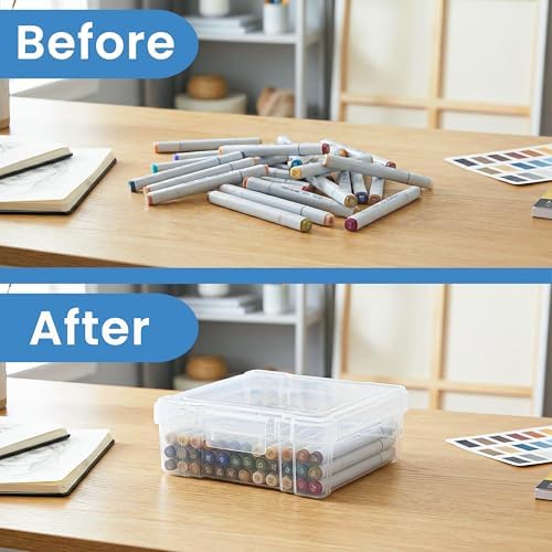 ArtBin 6953AB ClearView 6" x 6" Box Art & Craft Organizer, [1] Plastic Storage Case, Clear