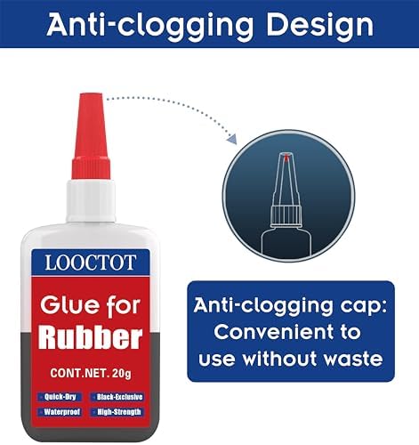 Black Rubber Glue,Super Instant Glue for Rubbers,Tire,Tube,Edge,etc 20g