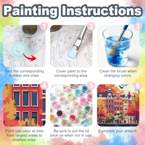Kalonyth City Framed Paint by Numbers Kit for Adults Beginner 8x12 inch