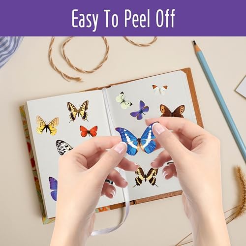 400+ PCS Realistic Butterfly Stickers, Self-Adhesive PVC Vintage Butterfly Stickers for Scrapbook, Laptop, Journal, DIY Project, Window, Envelope Spring Themed Party Decors