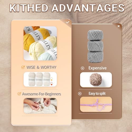 Cotton Chainette Yarn,4 Medium (Worsted)-10oz,3 Pack,Knitting Yarn for Beginners,Thicker for Crocheting and Knitting (44 Coffee Beans)
