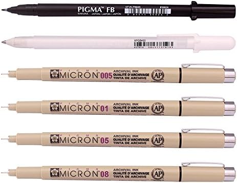 Sakura Pigma Manga Basic Set (005, 01, 05, 08, FB, White)