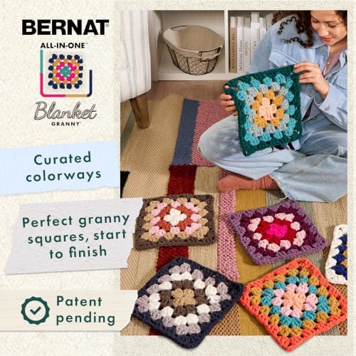 Bernat All in One Blanket Granny Soft Crochet Yarn, Lilac Waves, 2-Pack