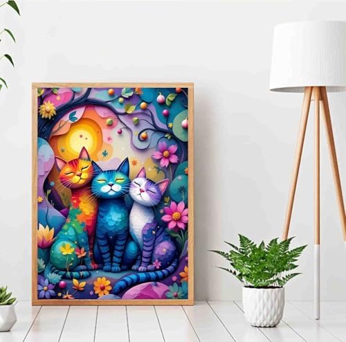 DYAIANGMU Cat Paint by Numbers Kit for Adults Beginners 19.6X15.7inch
