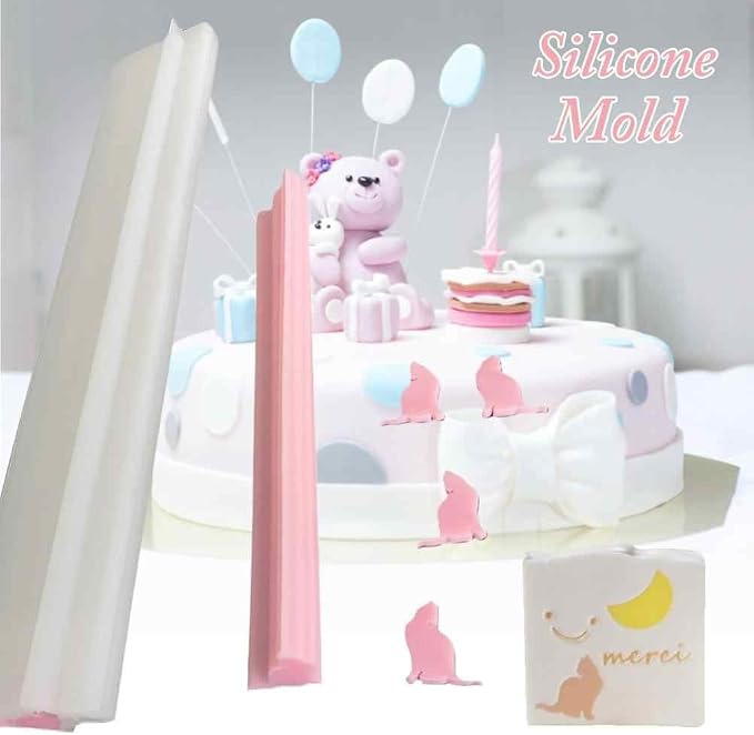 Cat Shaped Long Tube Silicone Soap Mold Kitten Kitty Chocolate Candy & Candle Embed Soap Making Supplies