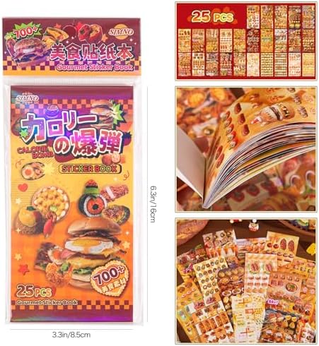 Girl's Japanese Retro Sticker Book, Food and Daily Life Theme - 700+ Cute Old Showa Style Foodie Stickers, for DIY Scrapbooking Journaling Handbook Decoration