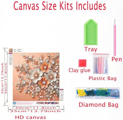 Flower Pearl Diamond Painting Kits for Adults,Diamond Painting 11.8 x11.8In