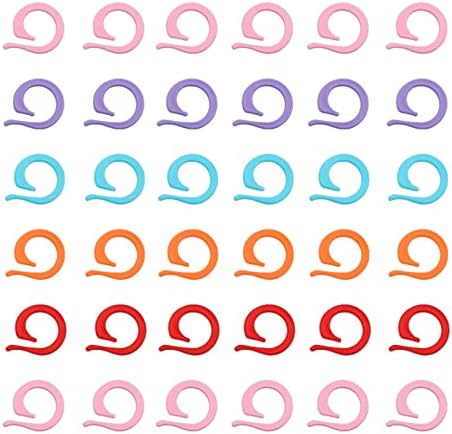 Hilsayum 120pcs Knitting Stitch Rings Plastic Stitch Markers with Transparent Storage Box Multicolor Crochet Locking Ring for DIY Sewing (Multicolor)