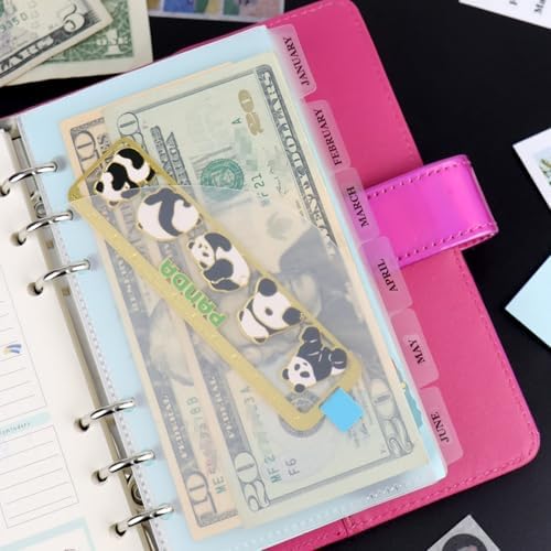 NatSumeBasics 12 Cash Envelopes A6 Binder 6-Tab Divider Pockets