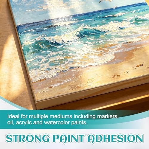 ESRICH 8x10 Inch Wood Panels for Painting, 2 Pack Craft Wood Canvas Boards, Blank Unfinished Wooden Art Board for DIY Art Creations Such as Painting, Acrylic Pouring, Resin, Burning, Collage, etc.