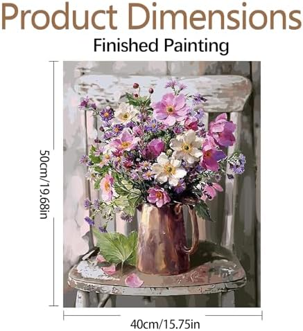JATOK Paint by Numbers Kit for Adults, Bouquet, 16 x 20 in / 40 x 50 cm