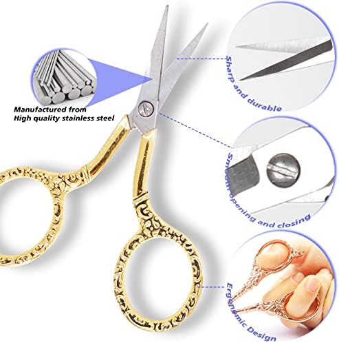 BIHRTC Stainless Steel Sharp Tip Sewing Snips Thread Cutter Safety Scissors
