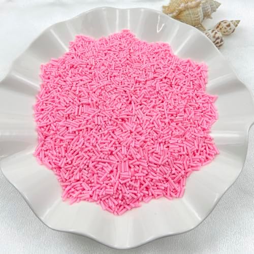 150g Fake Sprinkles Resin Sprinkles Clay Sprinkles Fake Candy Sprinkles Polymer Sprinkles Polymer Clay Slices for Resin Nail Slime Scrapbook DIY Art Crafts Making(247-pink)
