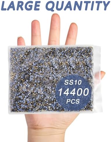 Beadsland Hotfix Rhinestones Bulk, Aurum, SS10, 14400pcs