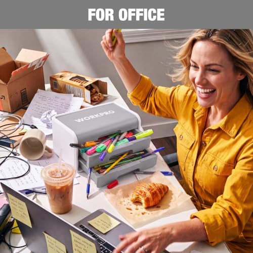 WORKPRO Small Storage Box with 2 Drawers and Flip-Top Lid