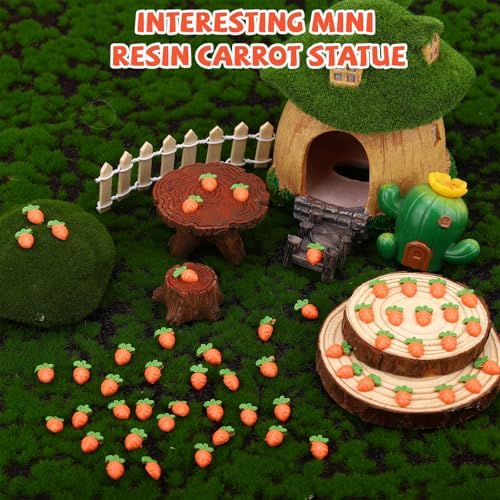210pcs Mini Carrots, Resin Mini Easter Carrot Decor for Crafts