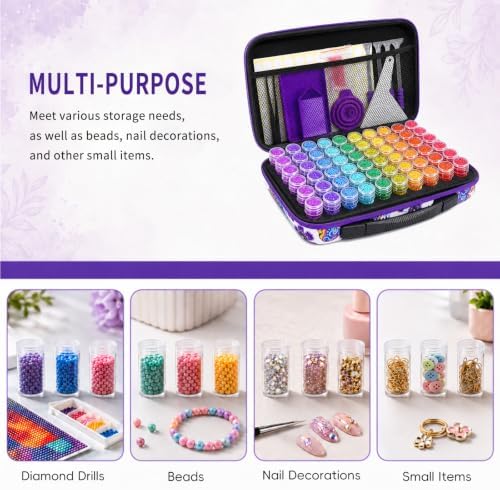 ZORETCO Diamond Painting Storage Case, 60 Slots Diamond Art Kits for Adults