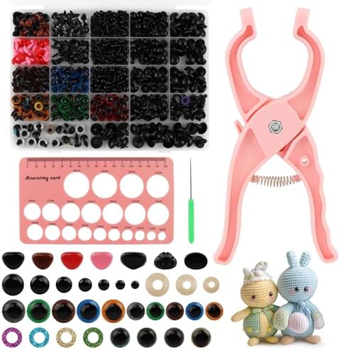 Safety Eye Tool, Crochet Auxiliary Tool Kit with 1150 Pcs Safety Eyes