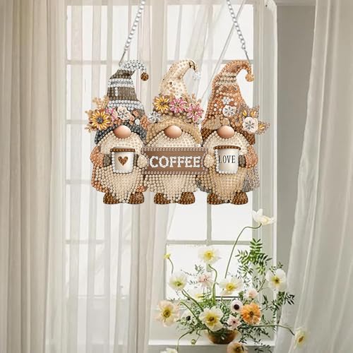 AIBOERL Diamond Art Kits for Adults, Gnome Acrylic Hanging Suncatcher
