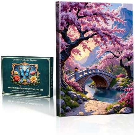 JOOZ Sakura Diamond Painting Kits for Adults with Frame, 8x12 Inch