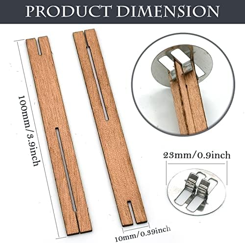 25 Set Wood Candle Wicks Cross Shape 4x0.4inch / 100x10mm, Cross Wooden Wicks w/Iron Stands for Soy Candle Making, Natural Wood Wick Core Handmade Candles Supplies