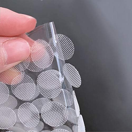 Self Adhesive Dots, Strong Adhesive 1000pcs (500 Pairs) 0.59" Diameter Sticky Nylon Dots, Hook & Loop Dots with Waterproof Sticky Glue Tapes, Suitable for Classroom, Office, Home (Translucent)