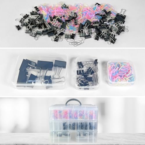 Guyuyii 58 Pcs Transparent Bead Organizer with Portable Handle and Labels