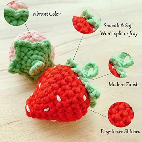 Teal Blue Cotton Crochet & Knitting Yarn for Beginners - Easy-to-See Stitches, Cotton-Nylon Blend, 3x50g Kit