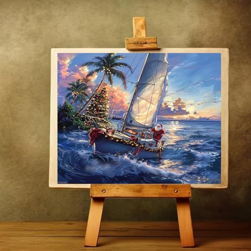 XTXGERL Paint by Numbers Christmas Santa Claus for Adults, Acrylic Oil Painting by Numbers Kits for Beginner with Paintbrushes Brushes Art Crafts Canvas for Home Decor 16x20inch