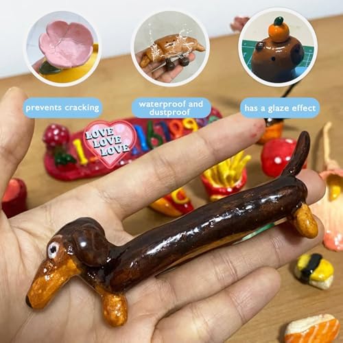 2 x 50ml Air Dry Clay Glaze, Protect Clay Surfaces, Gloss & Matte Glaze | Gloss & Matte Glaze, Air Dry Clay Varnish, Waterproof, Dustproof,Prevents Clay Scratches & Wear